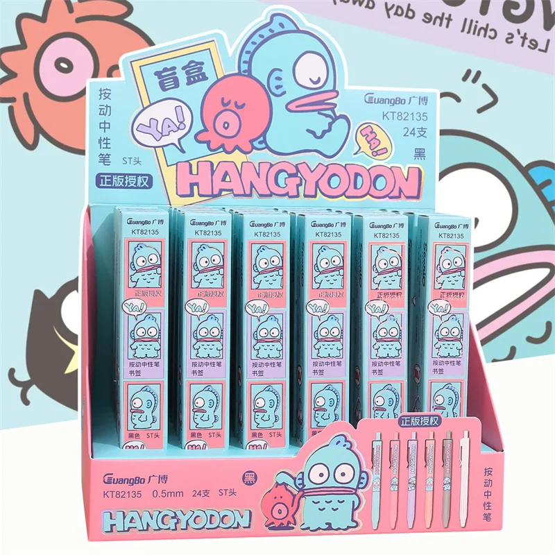 

24pcs/lot Kawaii Sanrio Hangyodon Press Gel Pen Cute 0.5mm Black Ink Signature Pens Promotional Gift Office School Supply