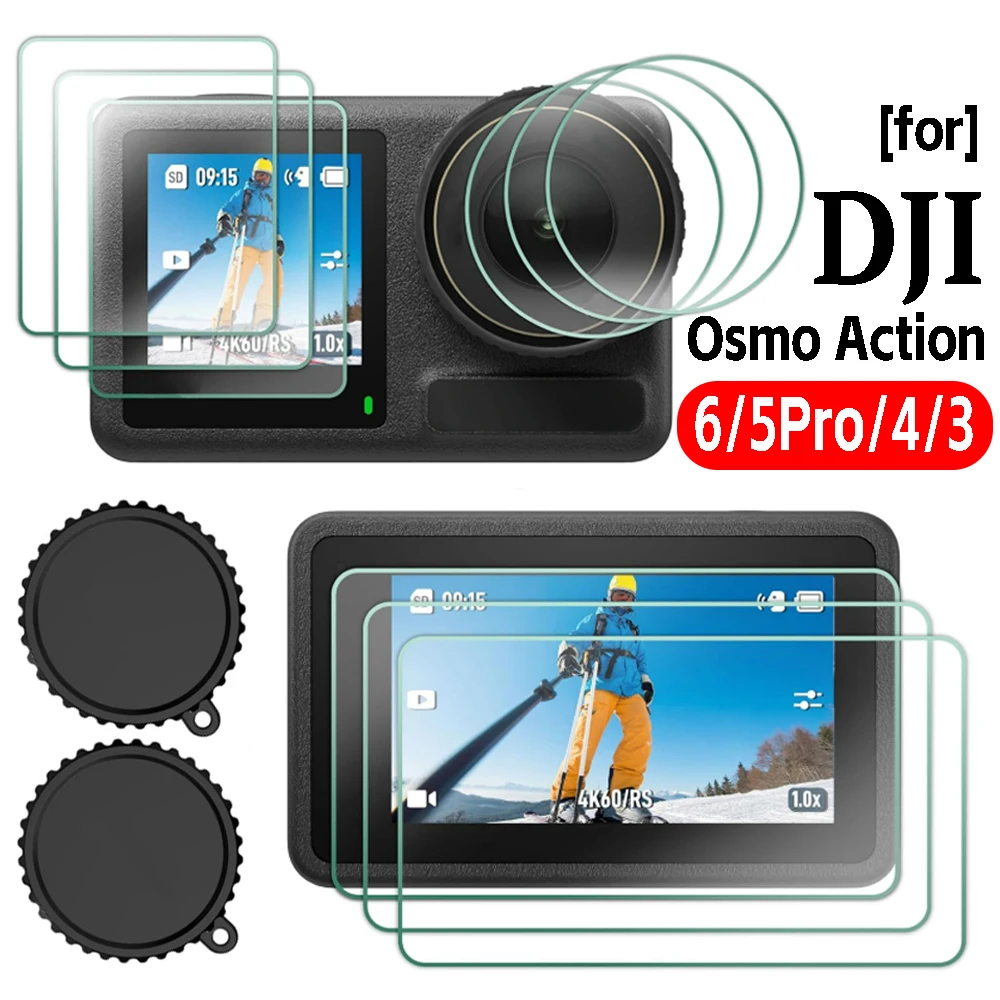 

For DJI Osmo Action 6 Lens Protection Cover Cap Tempered Glass Screen Protector Film for DJI Action 5 Pro 4 3 Camera Accessories