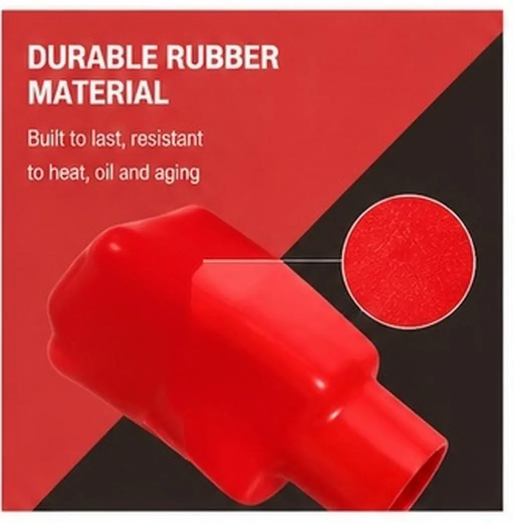4Pcs Battery Terminal Protector Sleeves Flexible Rubber Covers for Car Battery Terminals Positive Negative Post Protection