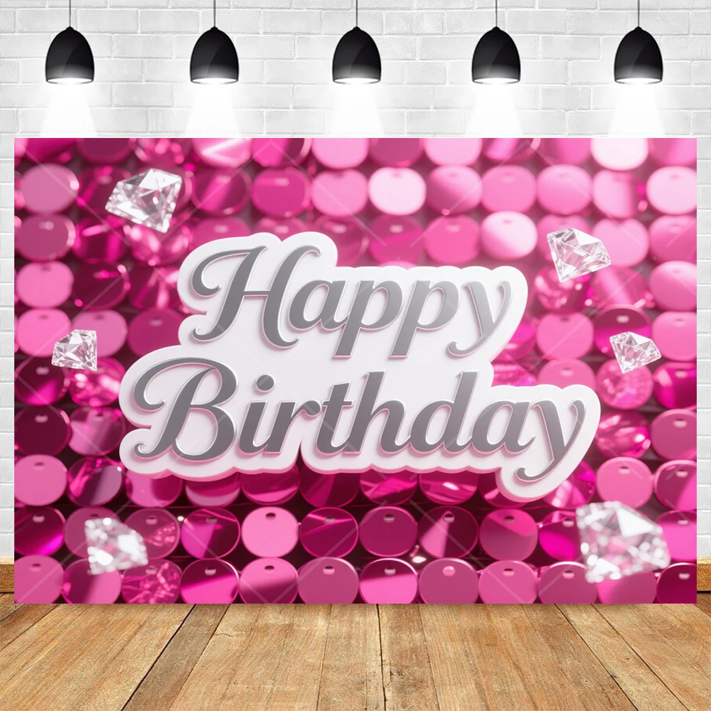 Pink Sequin Wall Birthday Part - Party Banner Gold 评论和价格
