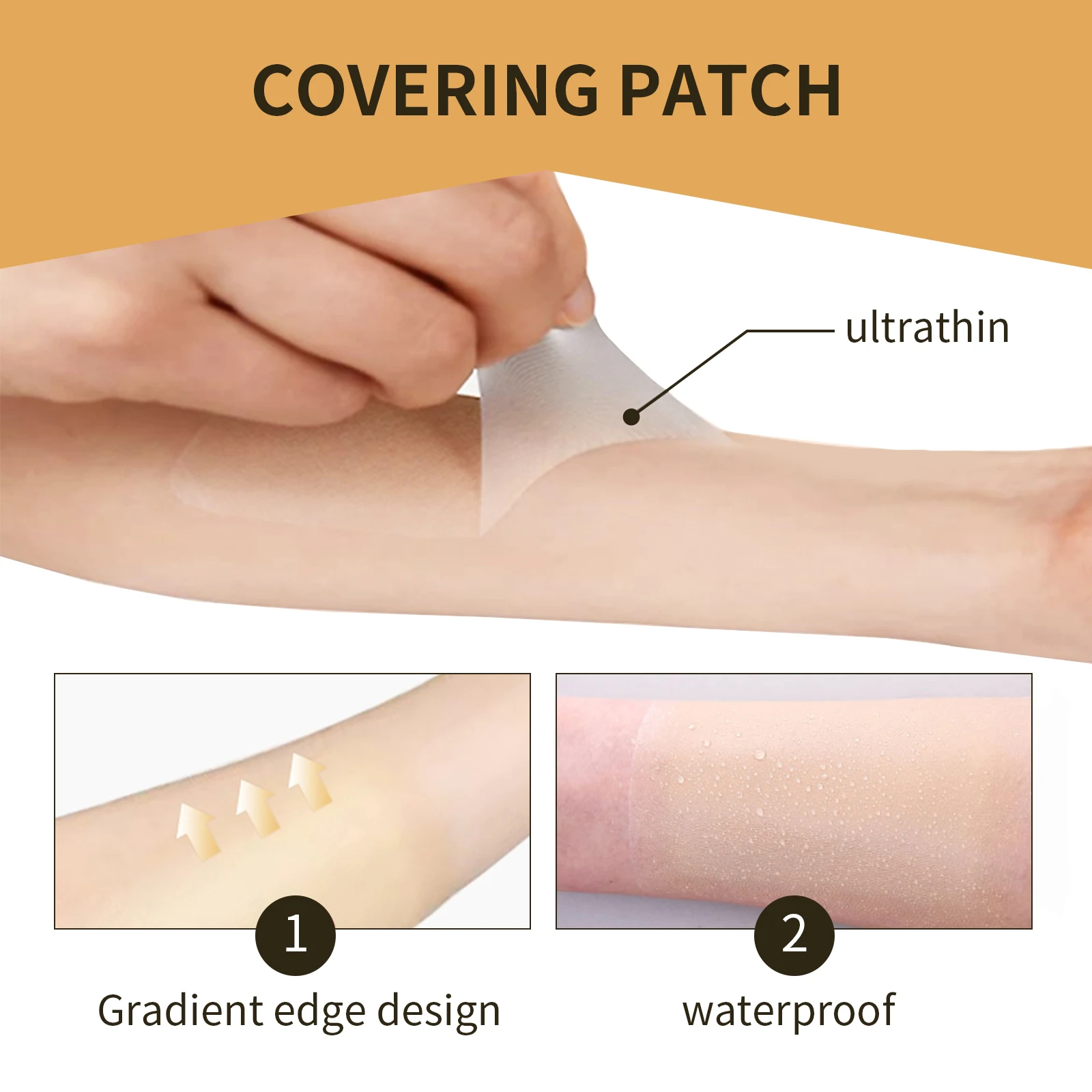 Covering Scar Tattoo Patch Sweat-Proof Waterproof Concealing Body Flaws Ultra-Thin Soft Breathable Invisible Concealer Stickers