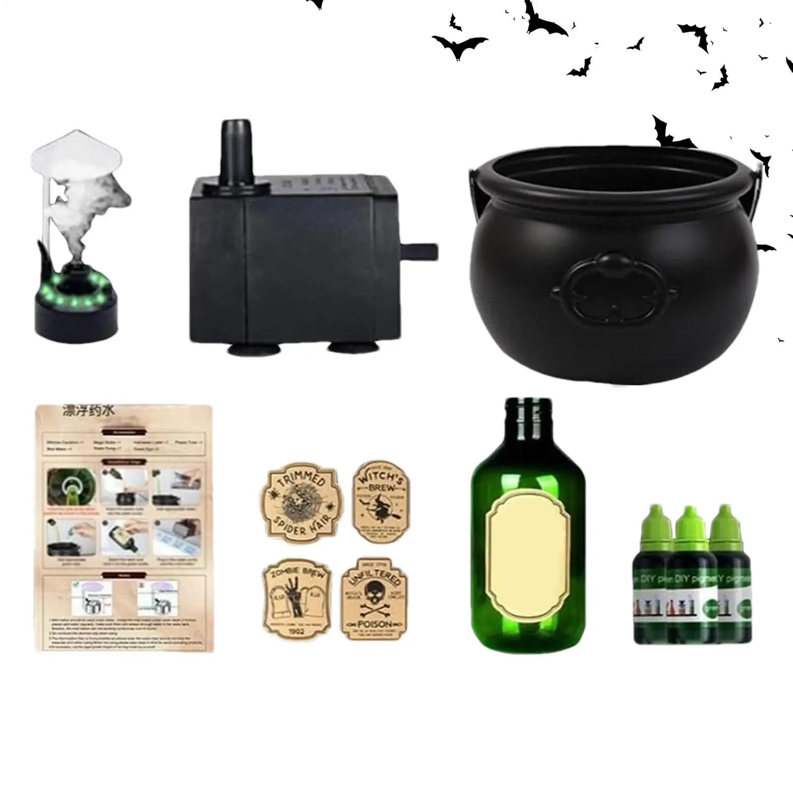 

Котел для ведьм, украшение для ведра для конфет, жуткий орнамент, праздничное украшение для уличной вечеринки, крыльца, внутренний двор, уличный лужайка