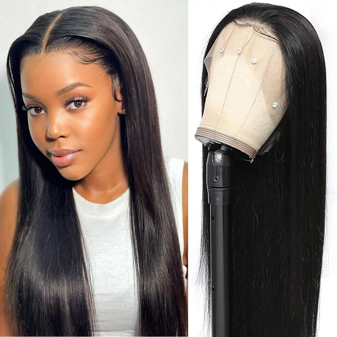 Brazilian Bone Straight 360 Full Lace Frontal 30 36 Inch 13x4 13x6 HD Transparent Lace Front Human Hair Wigs 180% For Women