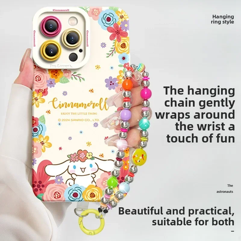 CHKAWOCI-Chaîne de Téléphone Portable en Perles Colorées, Smiley Amusant, Pendentif en Corde, Accessoires de Suspension Disponibles sur tous les Modèles