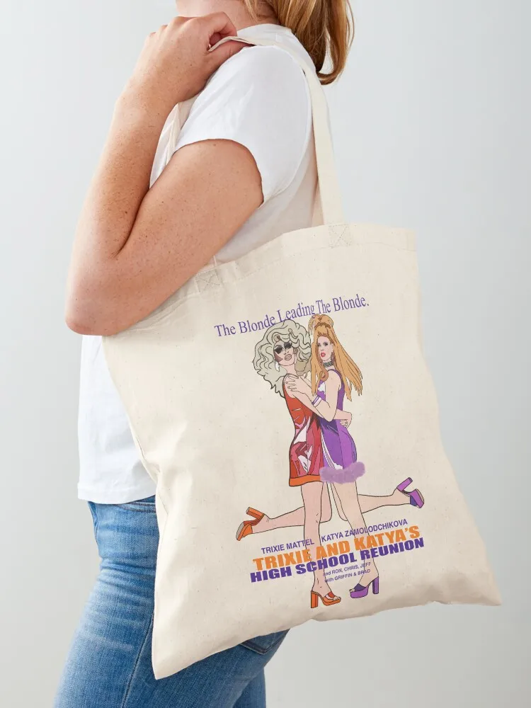 

Trixie and katya poster Tote Bag canvas bags Shopper handbag Custom bag Women's bag