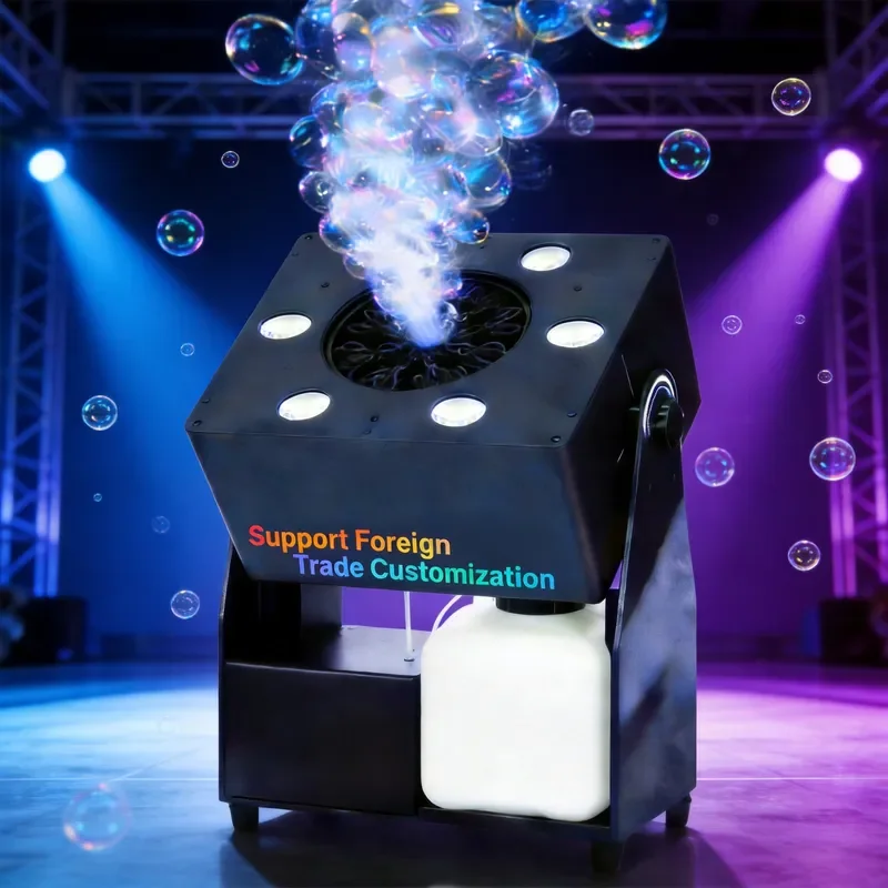 Large Bubble Machine With LED Lights Remote Control Four In One Automatic Blower For Stage Performance Party Atmosphere