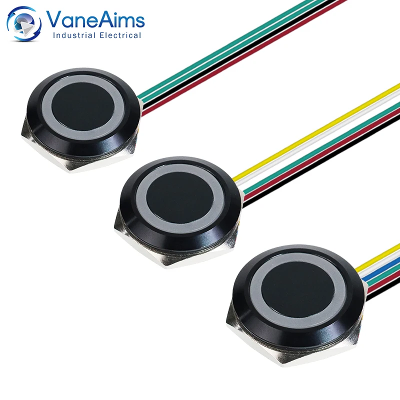 

Мгновенная ультракороткая кнопка с проводами Водонепроницаемая 16/19/22/25/30 мм 12 В 24 В Светодиодная кнопка включения без фиксации