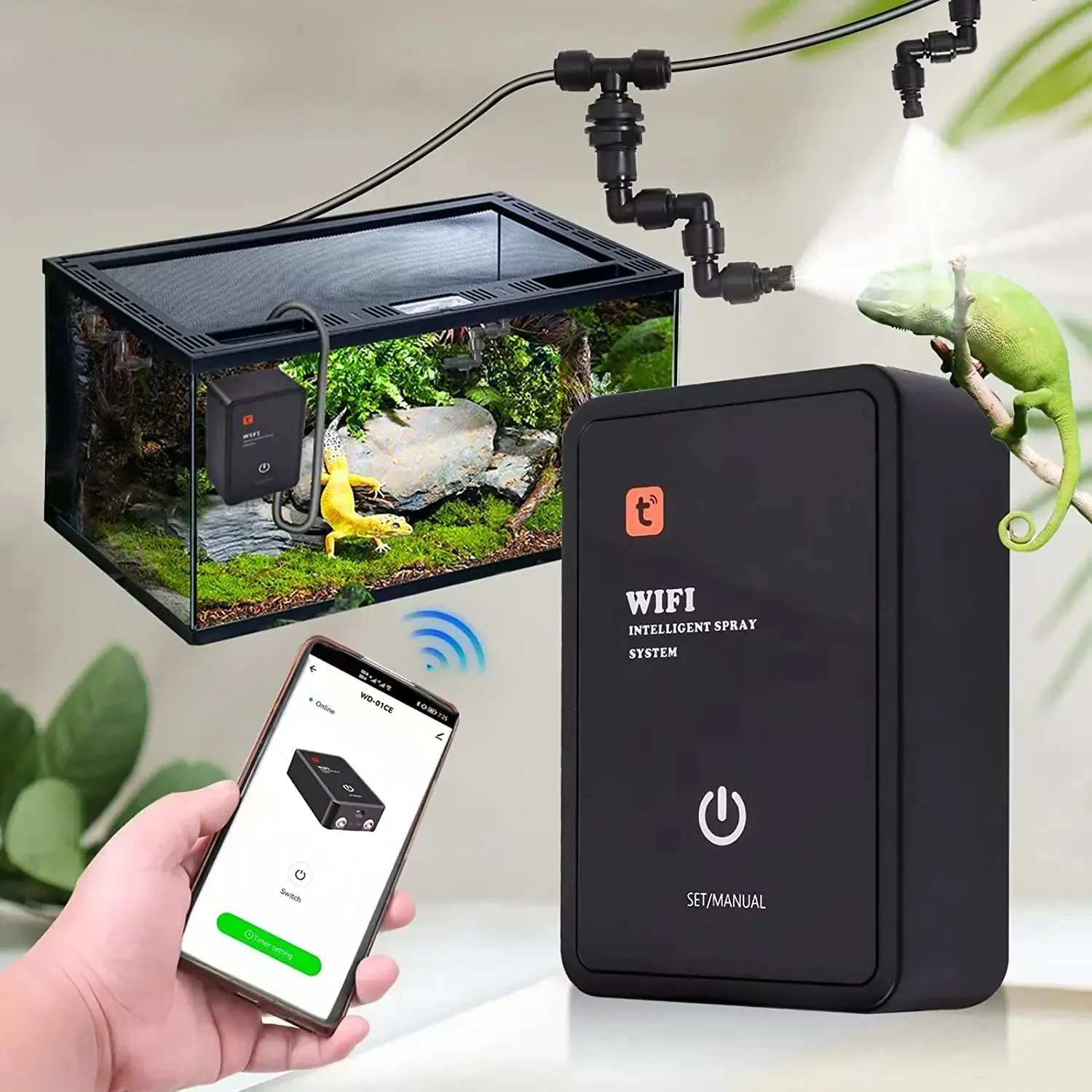 Low price Made in China  Fogger Terrarium Watering Reptile Mister System With Adjustable Spray Hoses And Nozzle Sprinkler