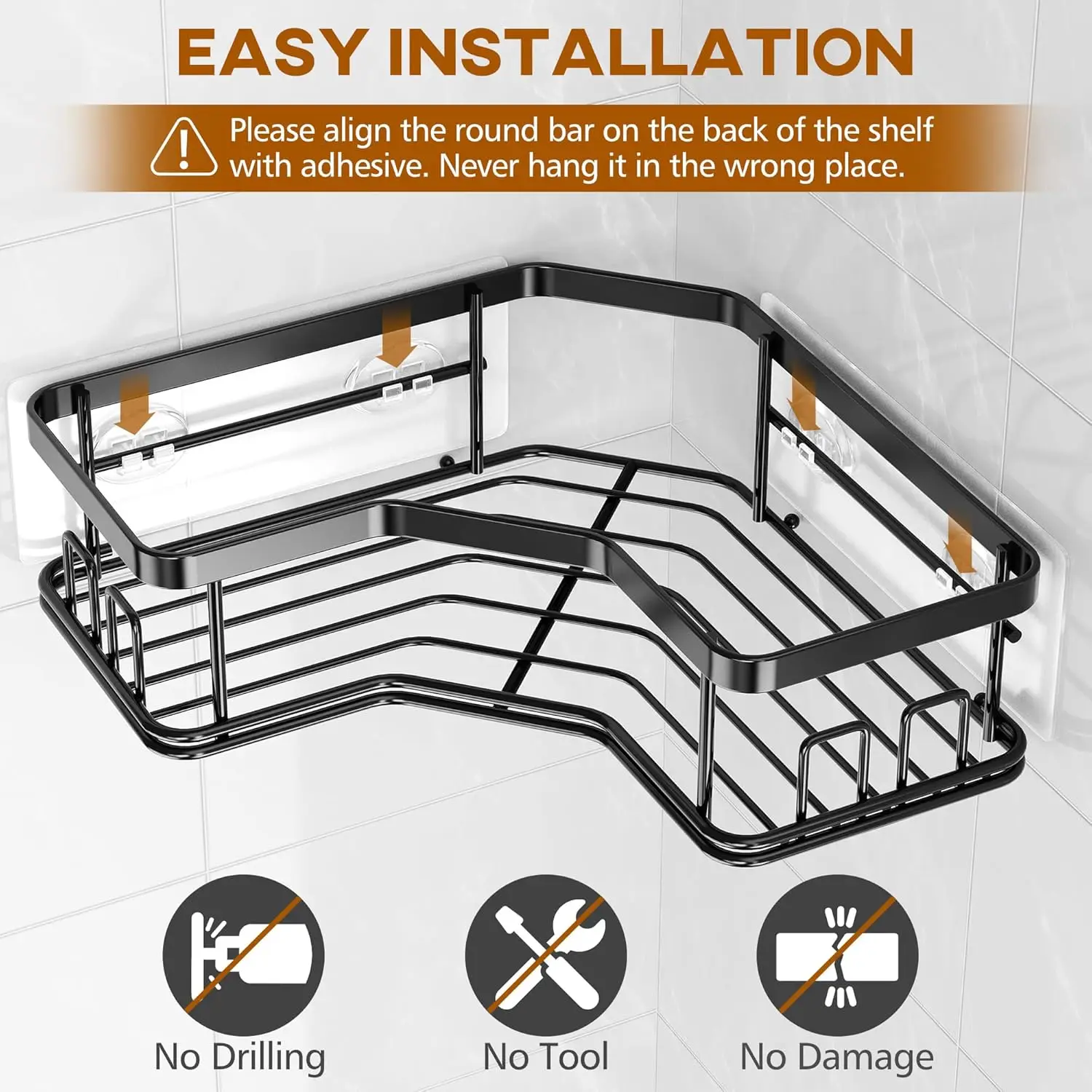 3-Pack Corner Shower Caddy Organizer Shelves Storage Rack Accessories for Bathroom Countertop Home Decor Set