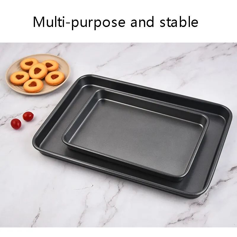 Bread Cake Baking Tray Pans Dishes Carbon Steel Baking Sheet Non-Stick Cookie Pan Pizza Mold Kitchen Baking Tools