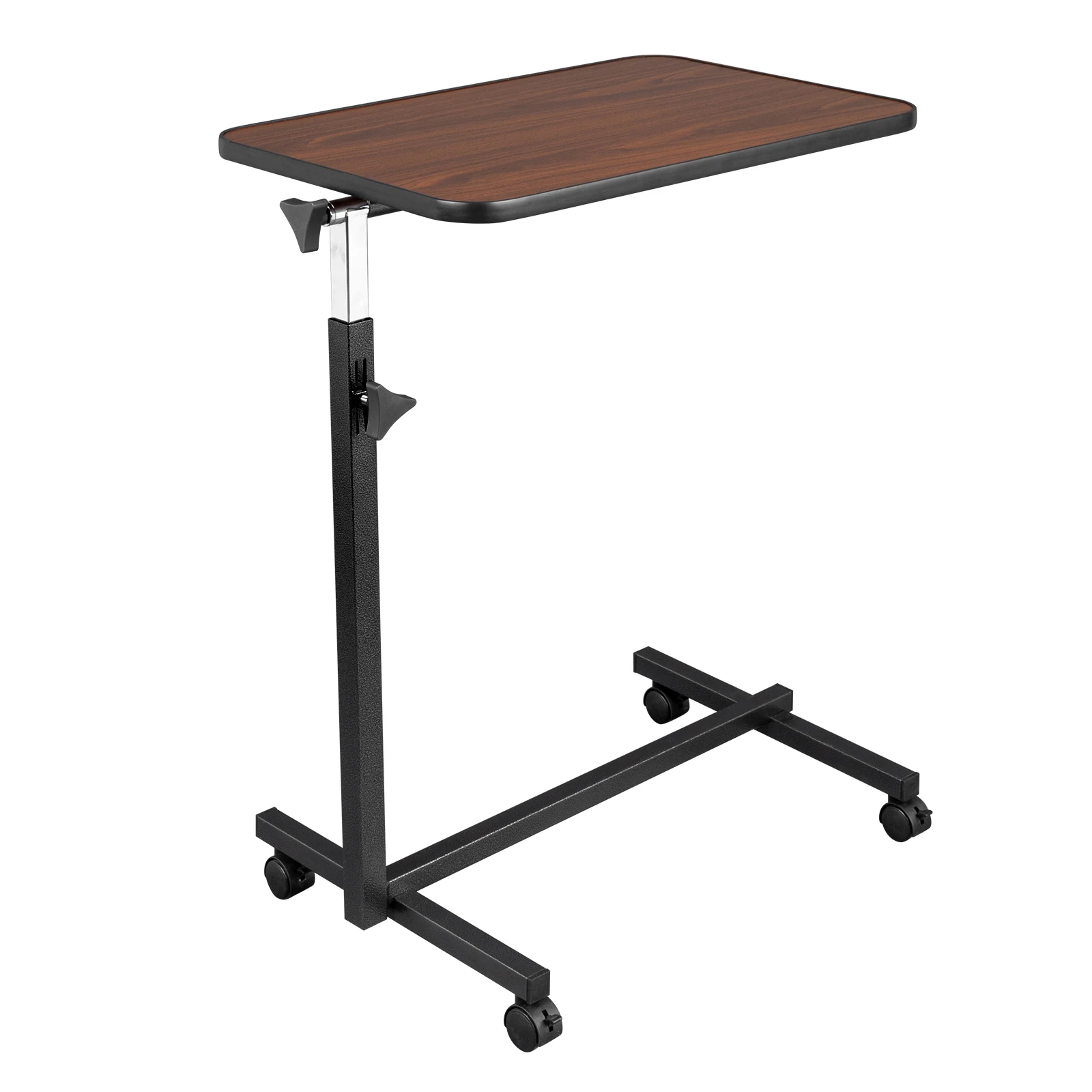 US stock free shipping Multifunctional Adjustable MDF Movable Sofa Side hospital bed Table Bedside Table with wheels Brakes