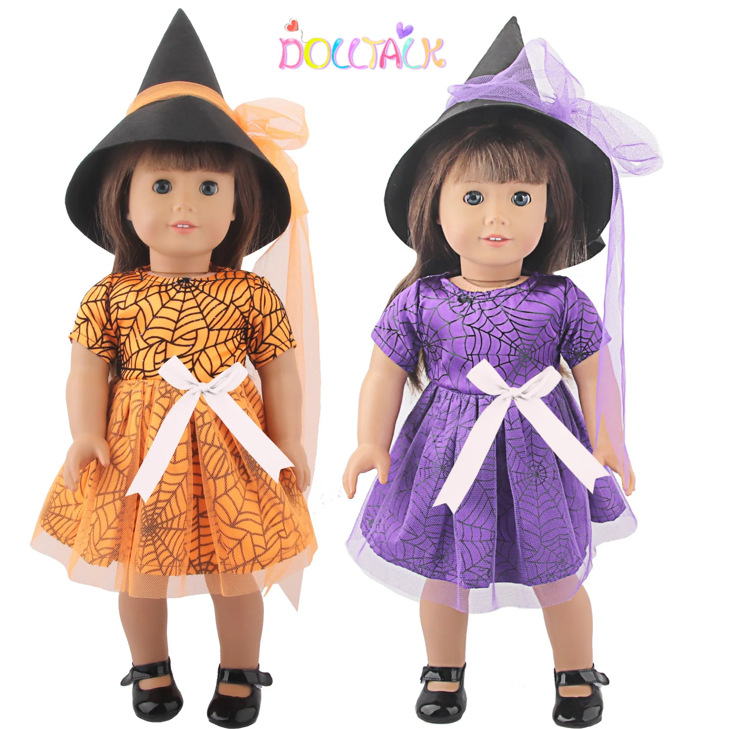 Viola arancione Cosplay bambola Festival vestiti vestito gonna mago + cappello da mago vestito per 18 pollici american & OG Gilr bambola regalo per bambini