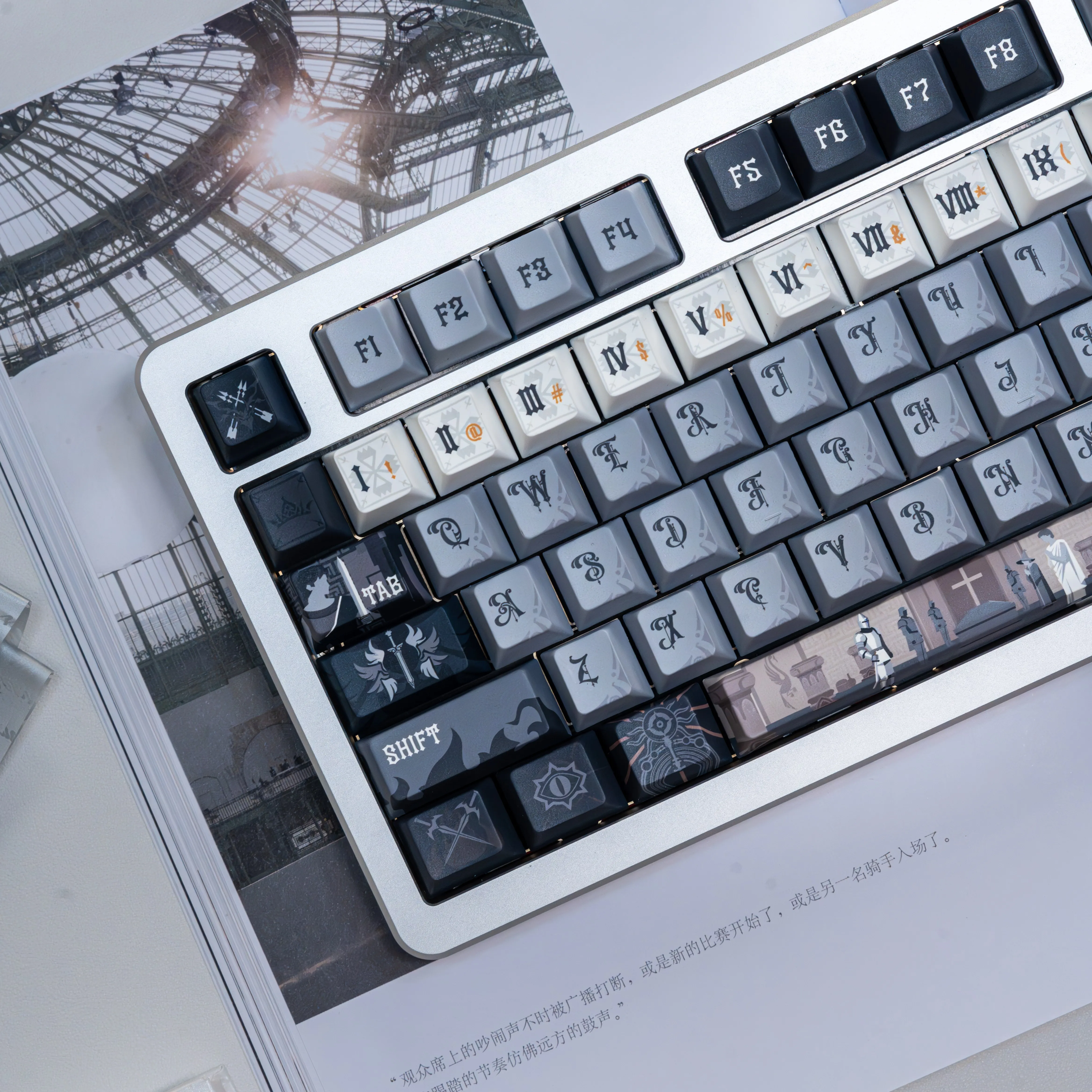 

Клавиатурные колпачки с тематикой средневековой астрологии, пятисторонняя сублимационная печать, PBT-колпачки, профиль Cherry для игровых клавиатур с переключателями MX