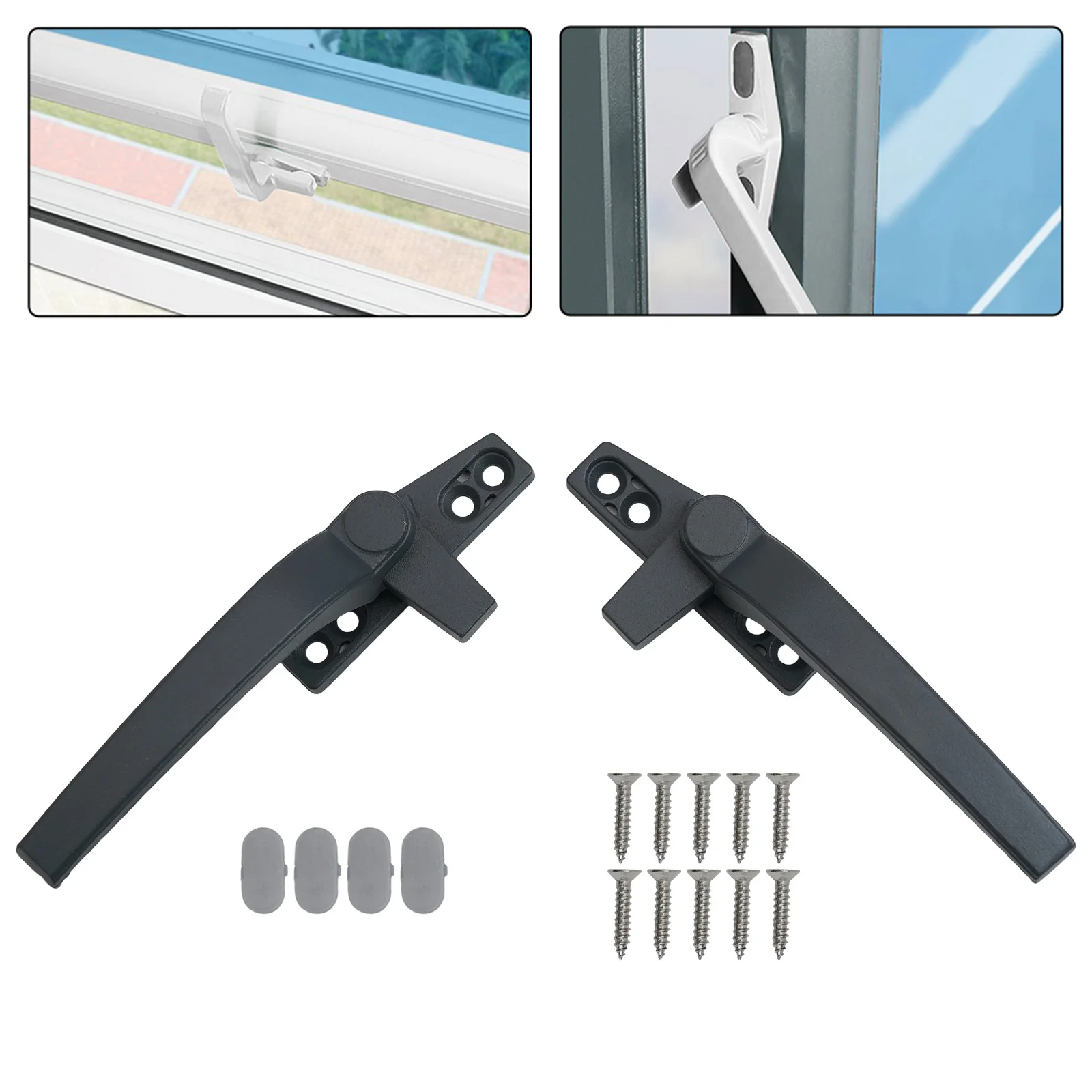 Handles Replacement Hardware Kit 2Pcs Sliding Doors For Windows Handle Casement Handles Repair Set For Window Locks Casement