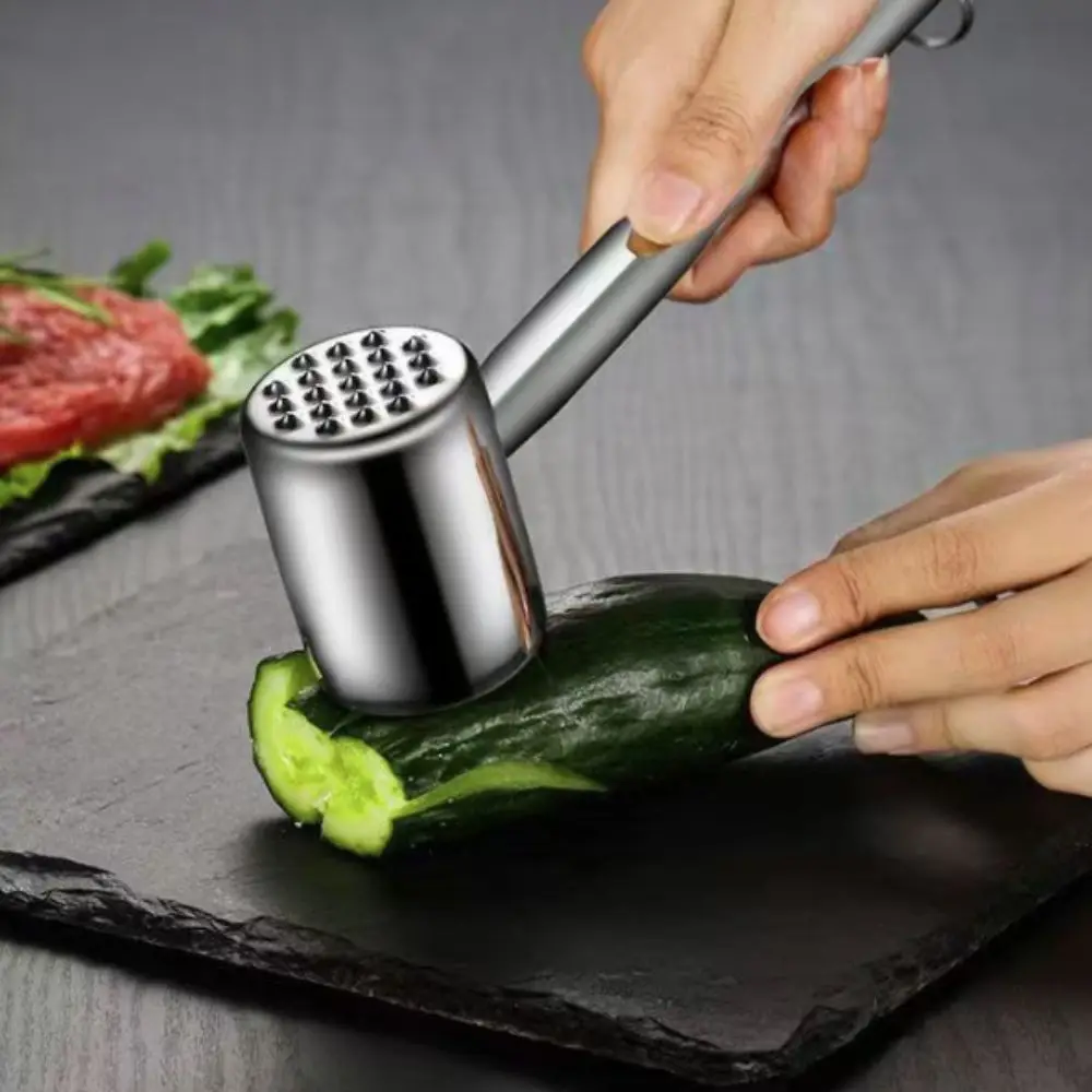 Stainless Steel Dual-head Use Meat Tenderizer Hanging Corrosion-resistant Meat Knocker Professional Rust-proof Meat Beat Hammer