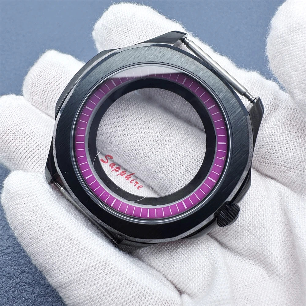 

Watch Cases for NH35/ NH36/ 4R Movement Sapphire Glass Watch Modification Accessories Black Waterproof Stainless Steel Case