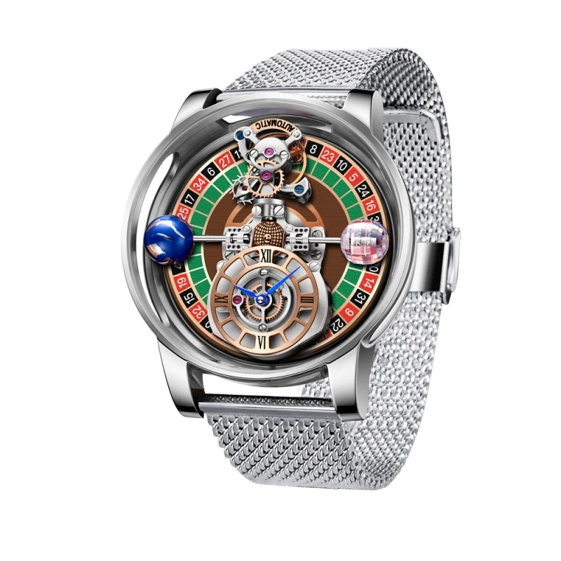 NEW DESIGN plating Mens Top Brands Luxury Gambling Disk hollow watches japan quartz watch