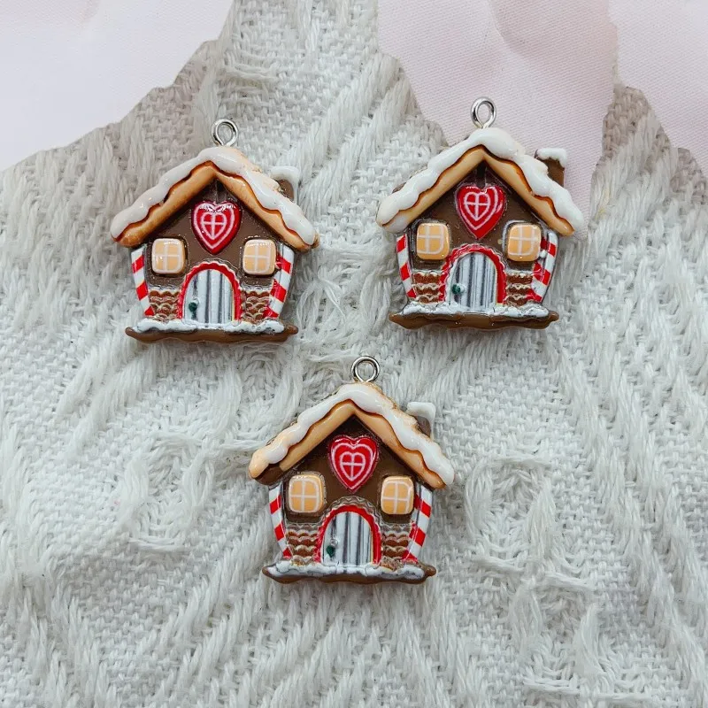 10pcs Enamel Jewelry Christmas House Jewelry Production Exploration DIY Handmade Earrings, Bracelets, Crafts Accessories