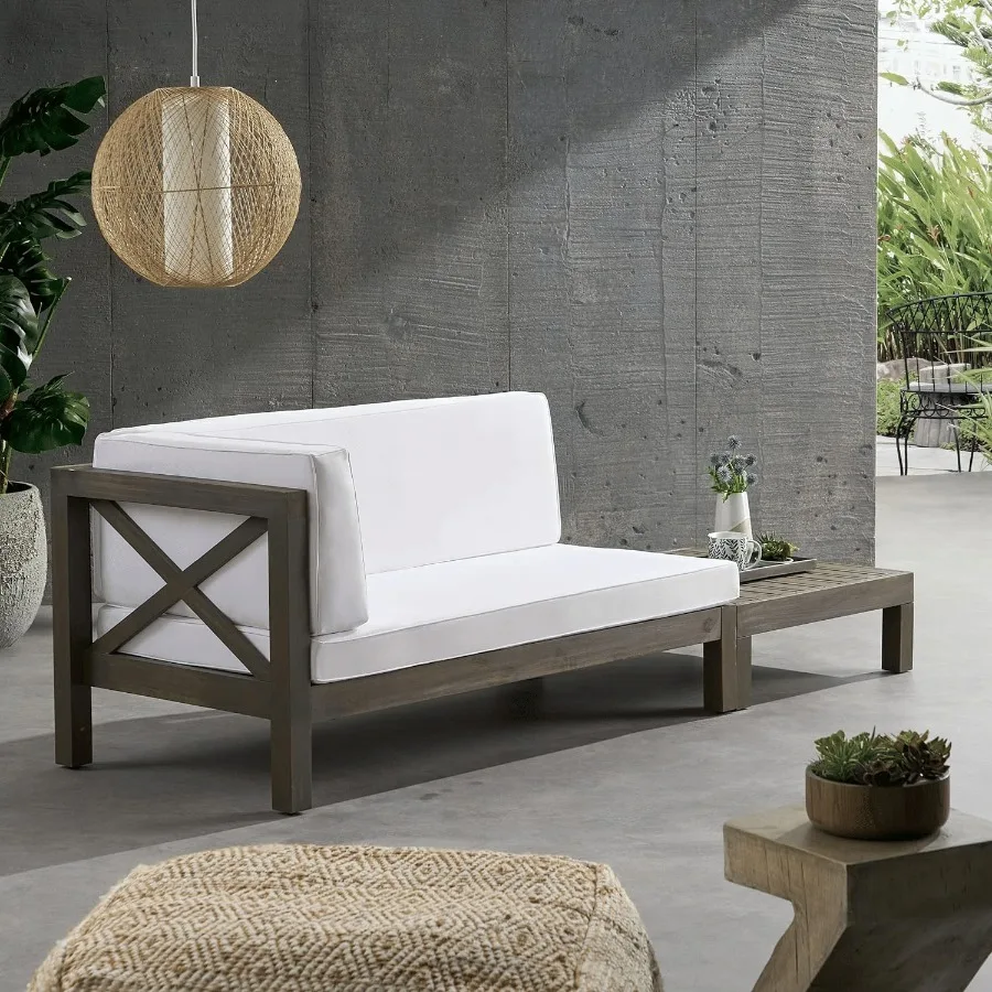 

BRAVA XBACK CORNER BENCHL WITH COFFEE TABLE WHITE