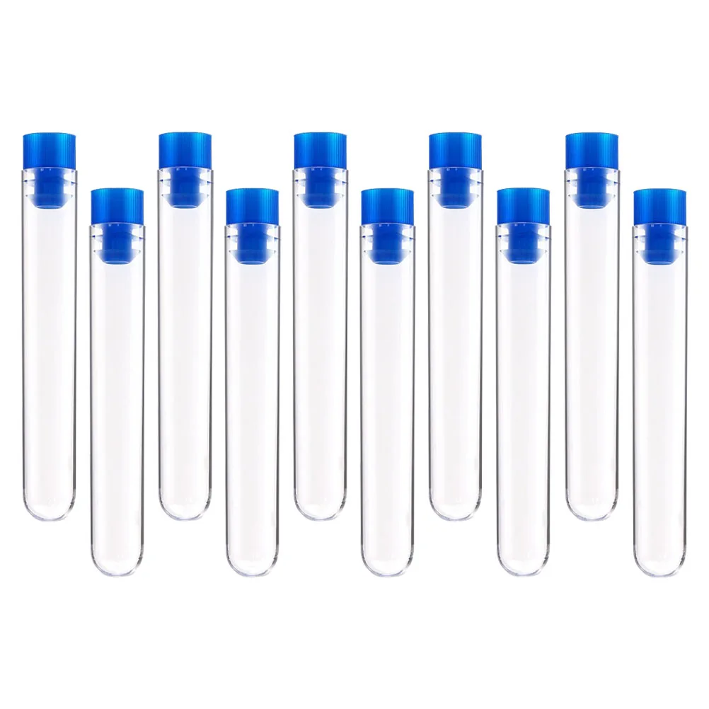 

Test Tube Lab Tubes Plastic Transparent with Caps Container Laboratory Equipment Science Small Sample