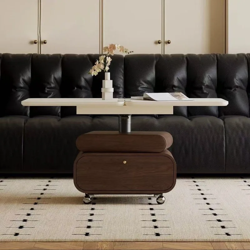 

movable folding coffee table living room household small apartment dining table two-in-one lift