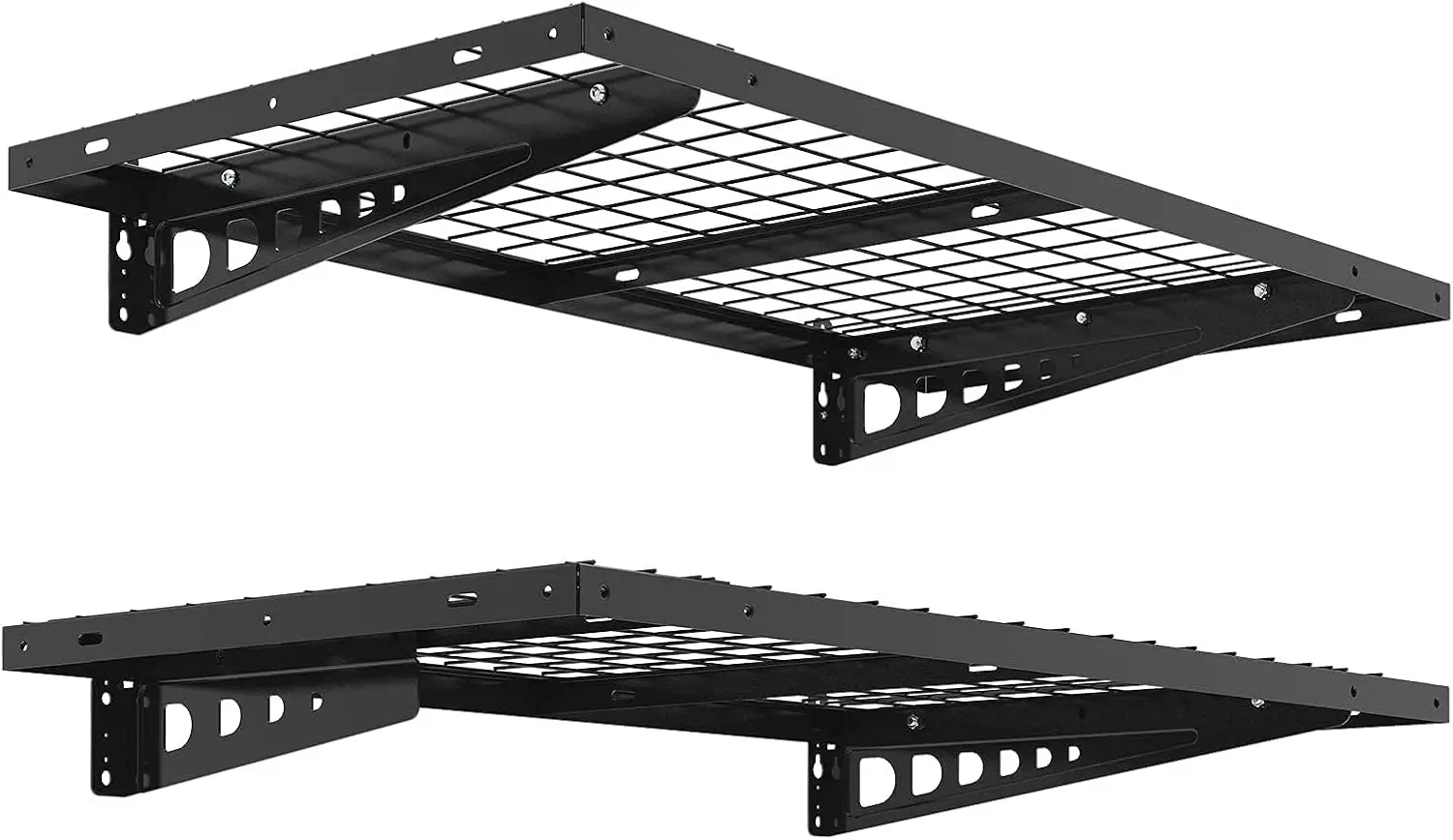 

Heavy Duty 2-Pack Garage Wall Shelving Rack, 660lbs Capacity, Black for Bike and Storage