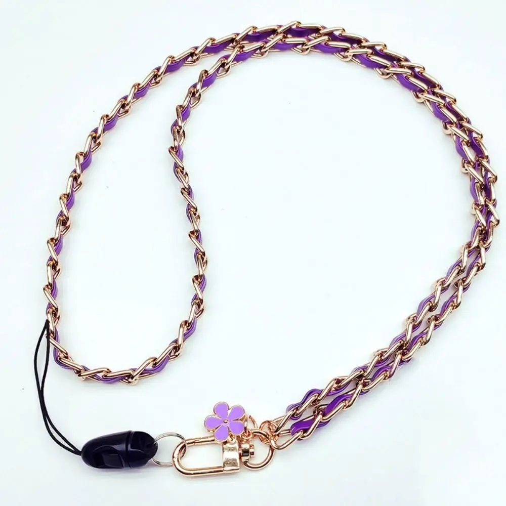 

Sweet PU Leather Mobile Phone Strap Metal 45cm(17.72in) Metal Leather Chain Mobile Phone Pendant for Phone Hanging