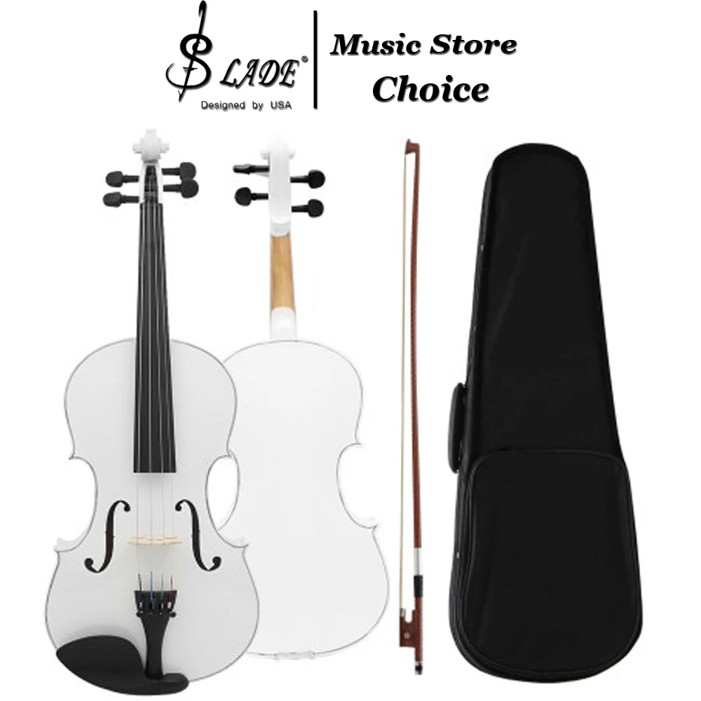 IRIN V-10 4/4 Violin White Solid Wood Violin Set with Cloth Case Bow Professional Stringed Instrument for Beginner Practice
