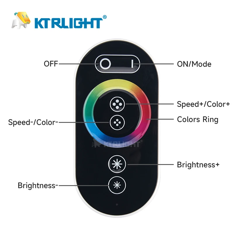 DC12-24V LED Strip Light RF Touch Remote Controller Dimmer 12A 18A for 2835 5050 SMD COB CCT RGB Tape Lights Adjust Brightness