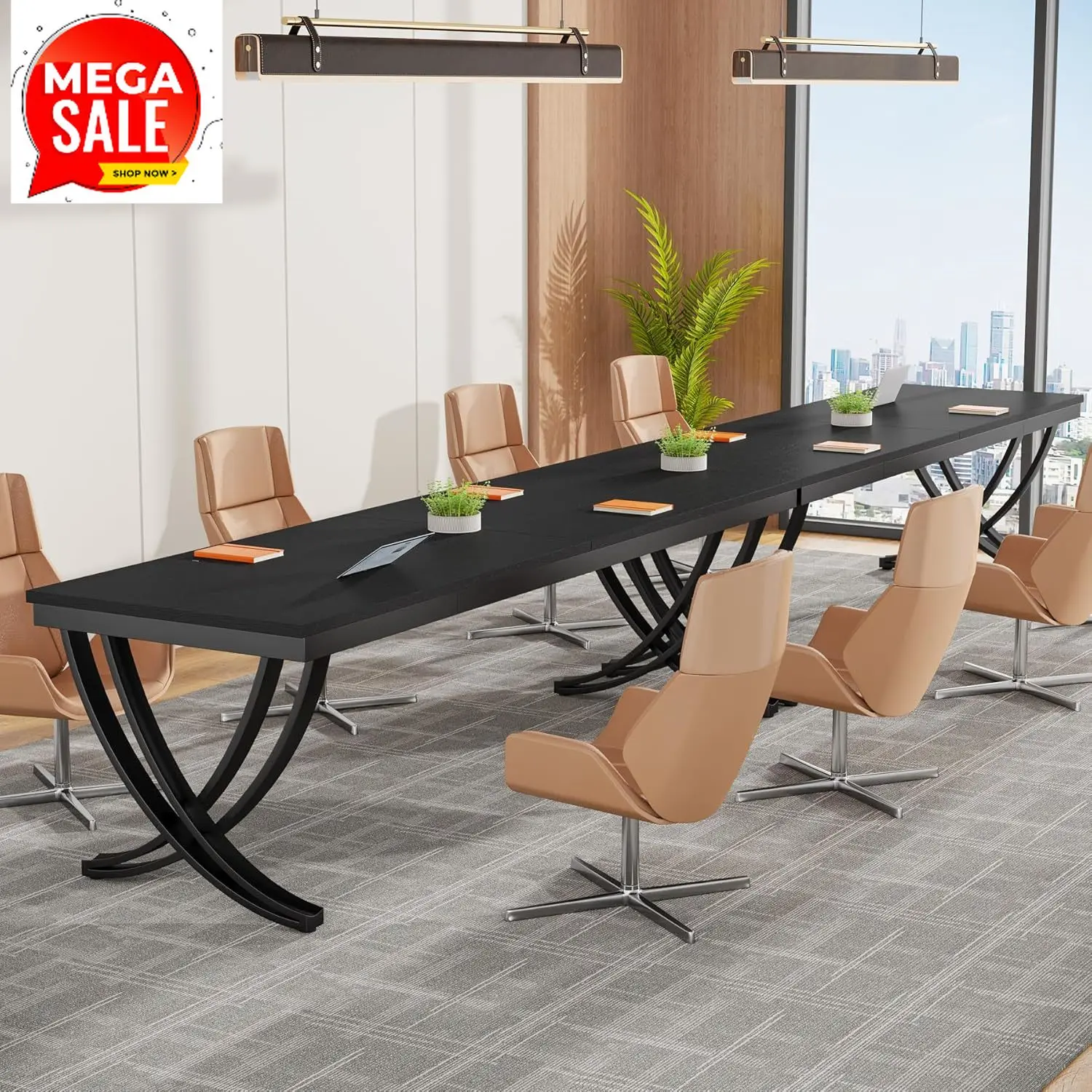 

Конференц-стол 6,5 футов (78 дюймов) для 6-8 человек, прямоугольный стол для семинаров с прочной металлической рамой, мебель для бизнеса.