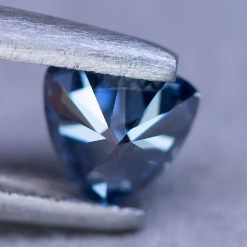 Moissanite trillyon forma contas vvs1 primário azul real cor encantos para diy jóias fazendo anéis materiais com certificado gra