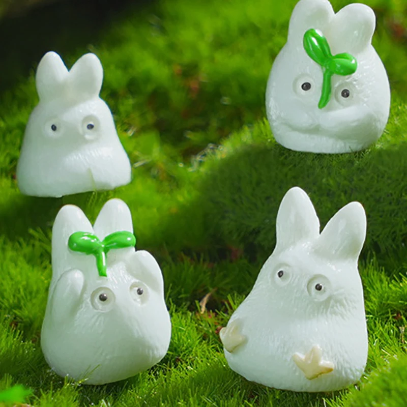 1PC Resin Luminous Animal Pendnat For Earring Keychain DIY Crafts Glow-In-The-Dark Growth Fat Rabbit Doll Cute Jewelry Making