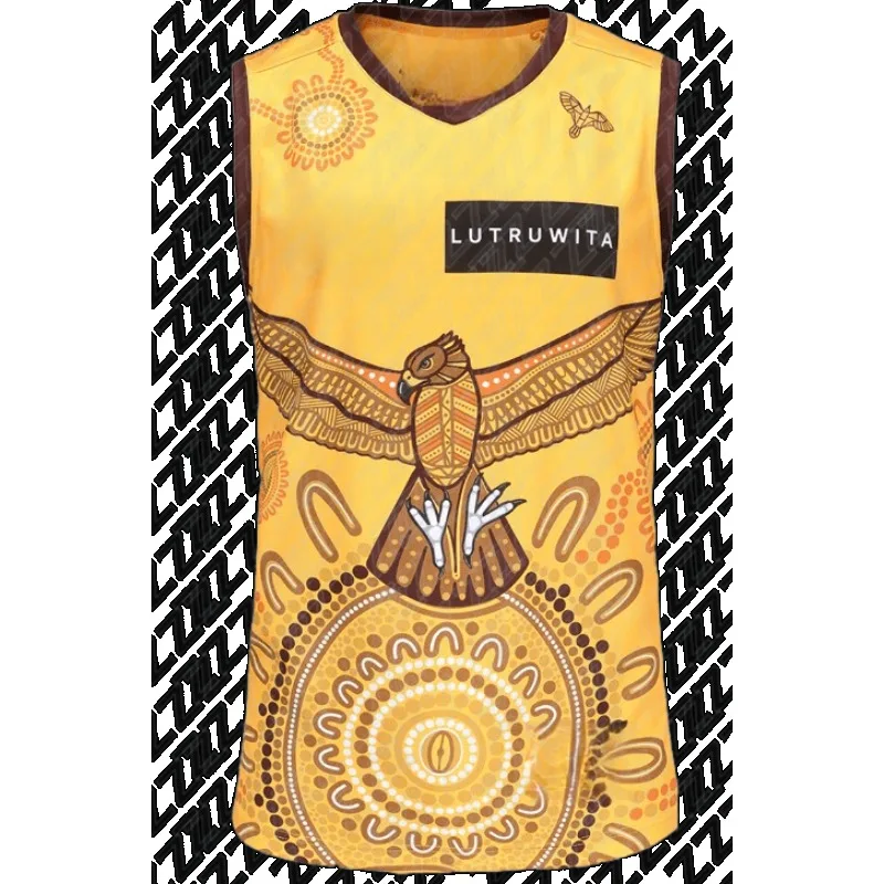 Hawthorne Hawks, Youth Training Vest, Sports and Fitness Vest, Sleeveless Australian Football Jersey, Replica Team Uniform