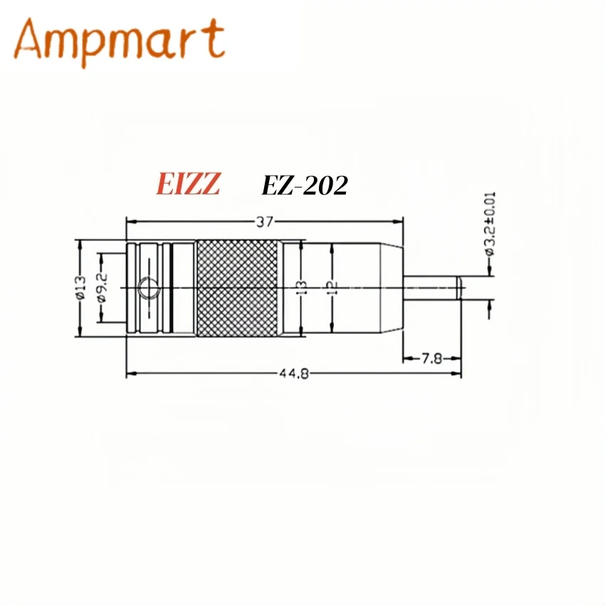 Pure Copper Rhodium‑Plated RCA Male Connector EIZZ‑202 Soldering Style for HIFI Amplifier Audio Signal Cable