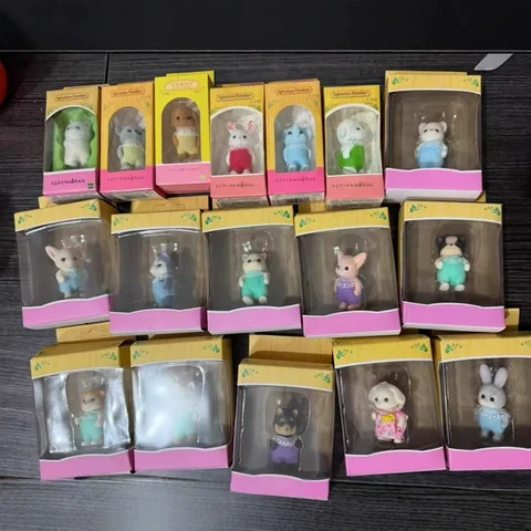 Coelhinho da páscoa famílias floresta animal simulação floresta coelho diy mini urso figura conjunto casa acessórios modelo brinquedo boneca presente da menina