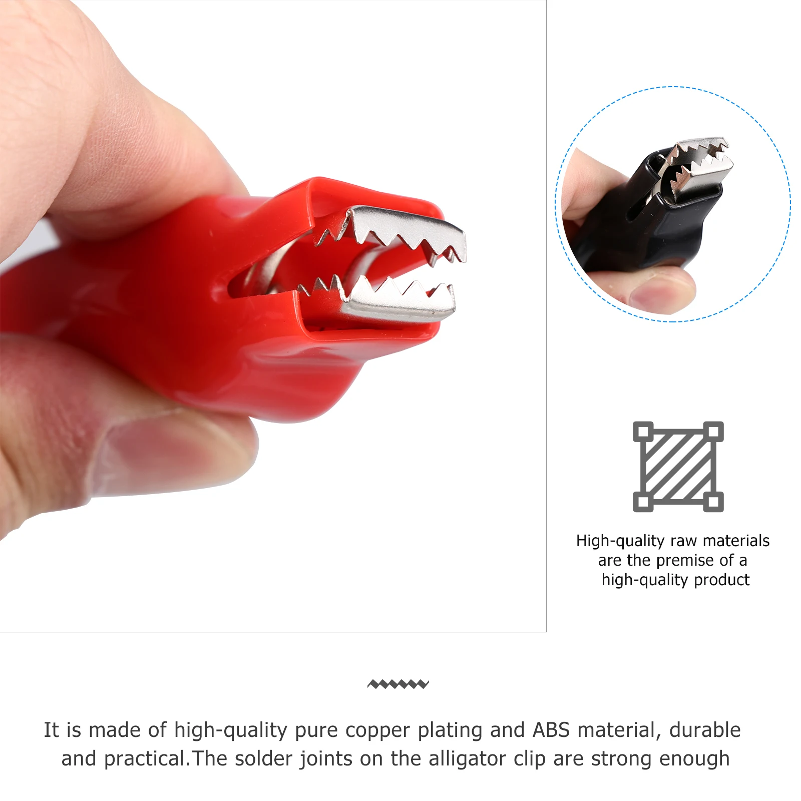 

8 pcs Alligator Clips Copper Crocodile Clamps Double Insulated Durable Rustproof Electrical Testing Cable Lead Kit For