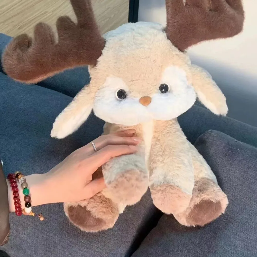 Cartoon Elk peluche bambole Soft Cute Deer renna peluche decorazione natalizia grandi animali di peluche abbraccio cuscino regali di compleanno