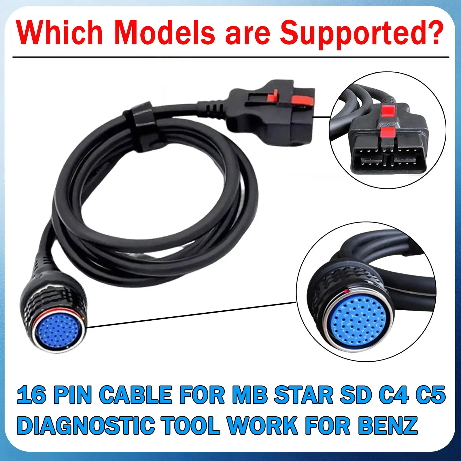 For Mercedes Benz Star Scanner 16Pin to 38Pin OBD2 Diagnostic Cable For MB Star SD C4 C5 14Pin to 38Pin OBDII Scanner Connector view 2