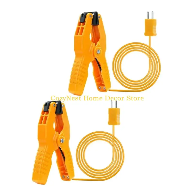 92MF High Precisely K Type Pipe Clamp Temperature Leads Probe HVAC Pipes Jaw Clip For Laboratory And Maintenance Applications