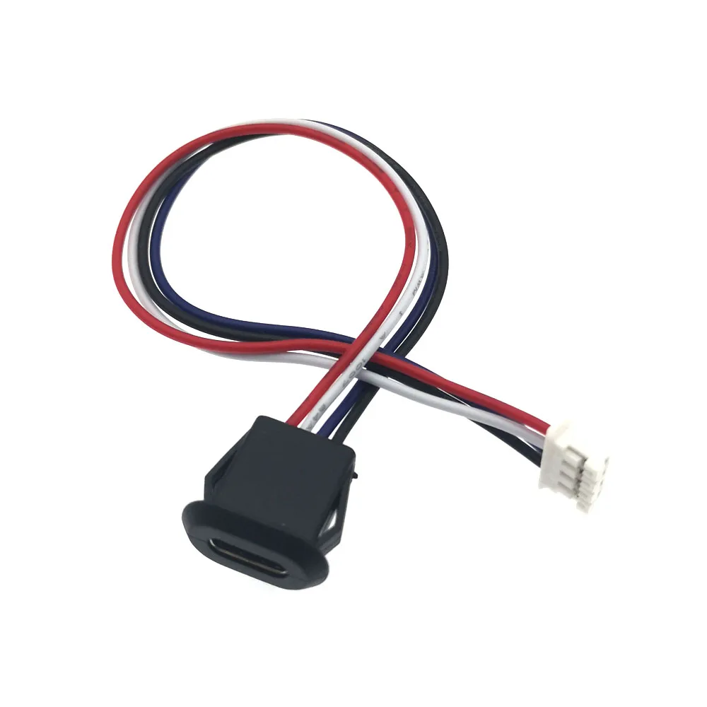 5-10 Stück USB-C 2-Pin 4-Pin 6-Pin Hochstrom-Ladebuchse mit Datenanschluss Typ-C Weiblich Typ C PH2.0 Wasserdichter Weiblicher Steckverbinder – Detail 2