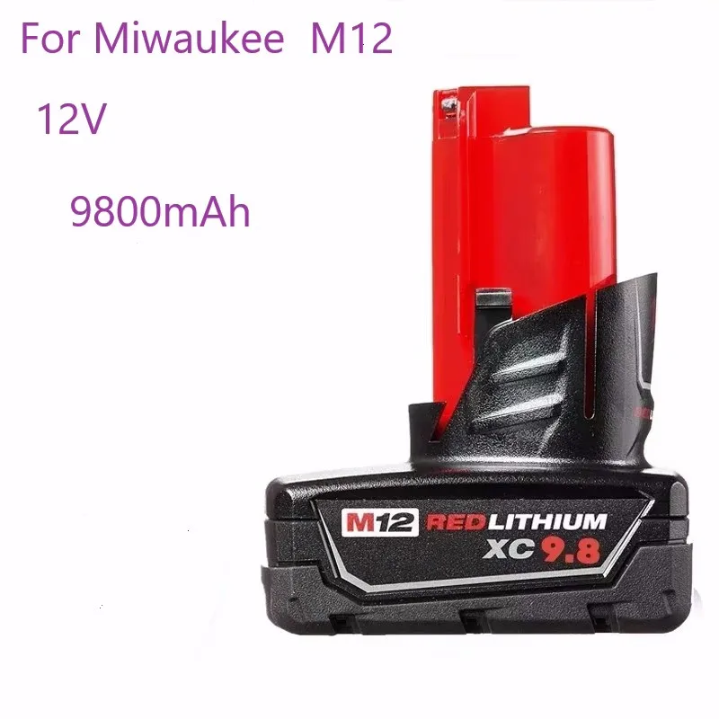Литиевая батарея Milwaukee 12 В, 9,8 Ач, совместимая с аккумуляторным электроинструментом Milwaukee 12 В 48-11-2420 48-11-2440 48-11-2402