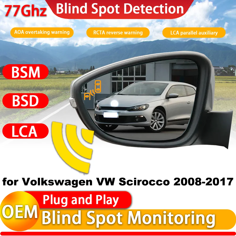 for Volkswagen  VW Scirocco 2008-2017 OEM Side Assist Blind Spot Monitor Detection BSM BSD System 77Ghz Millimeter Wave Radar