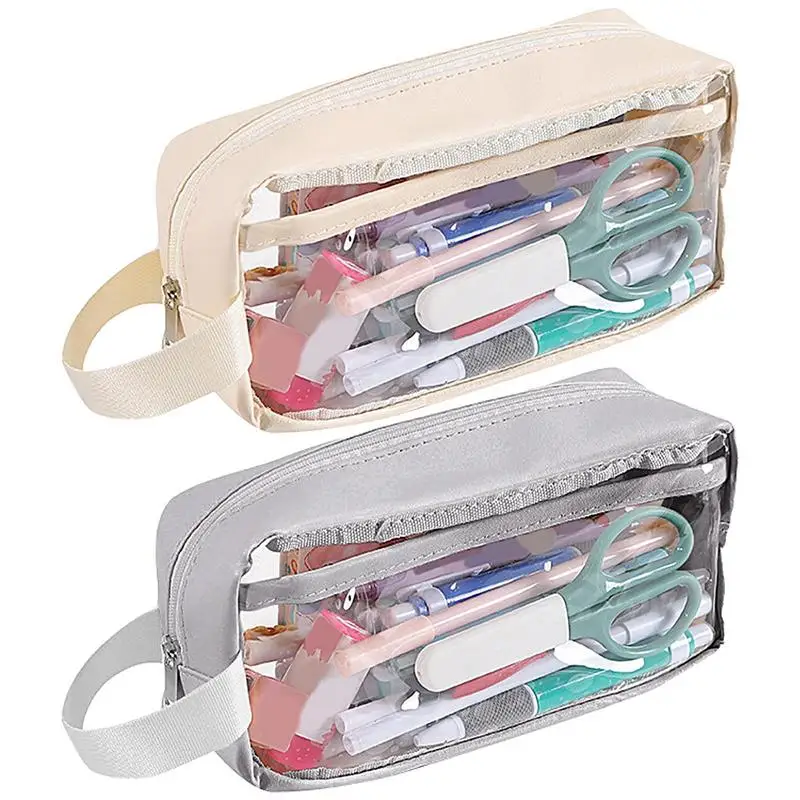 Transparent Pencil Case Large Capacity Pencil Pouch School Supplies Pen Case School Pencil Cases Stationery Pencilcase