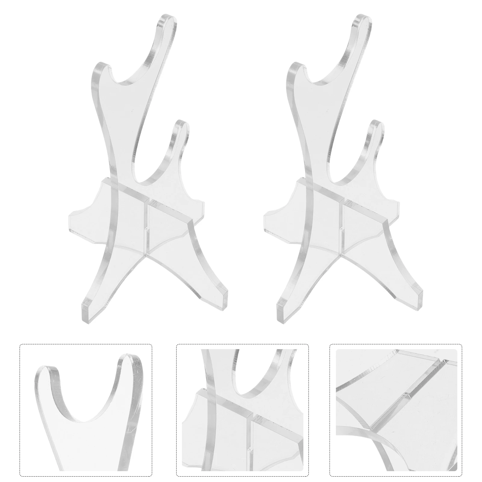 

2Pcs Sleek Design Sword Display Stand Acrylic Tabletop Holder for Home Office Desk Sword Rack Organizer Utility