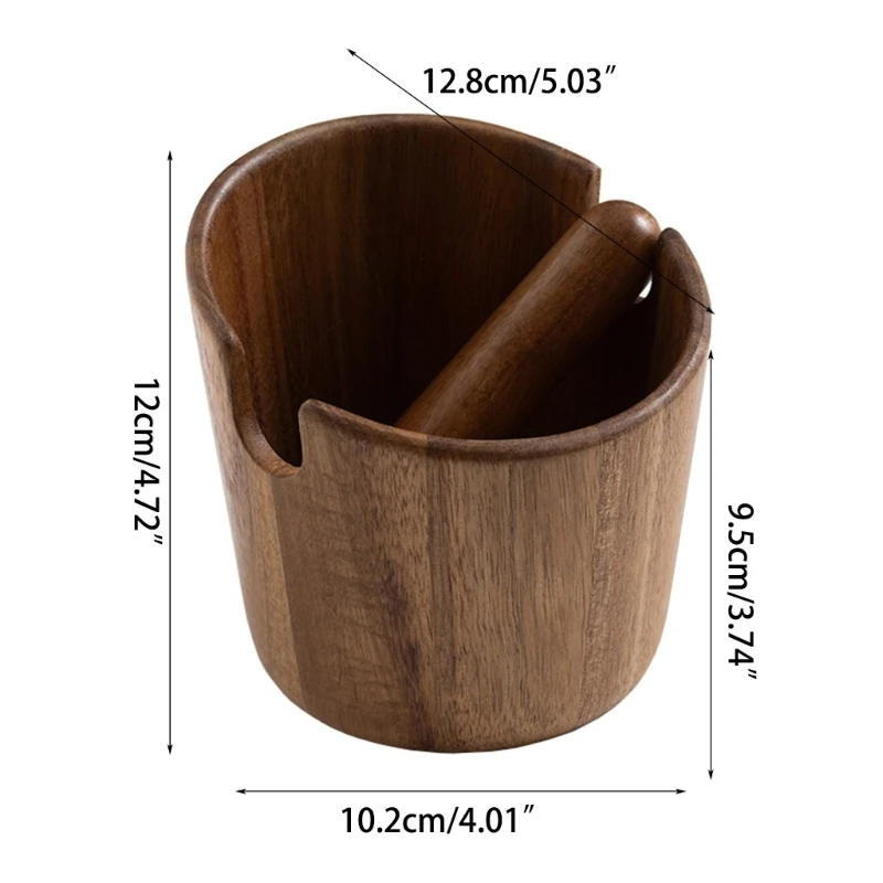 Caja de café de madera absorbente de golpes para Barista, papelera de basura duradera, envío directo