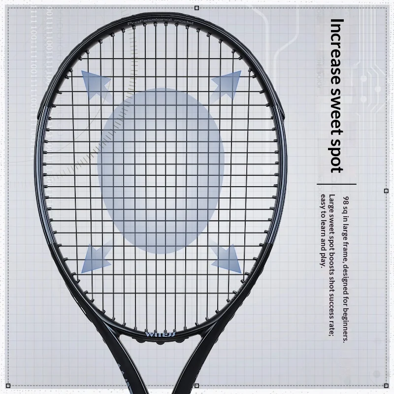WITESS All-Carbon Tennis Racket for Single Player Beginner Lightweight Tennis Racket