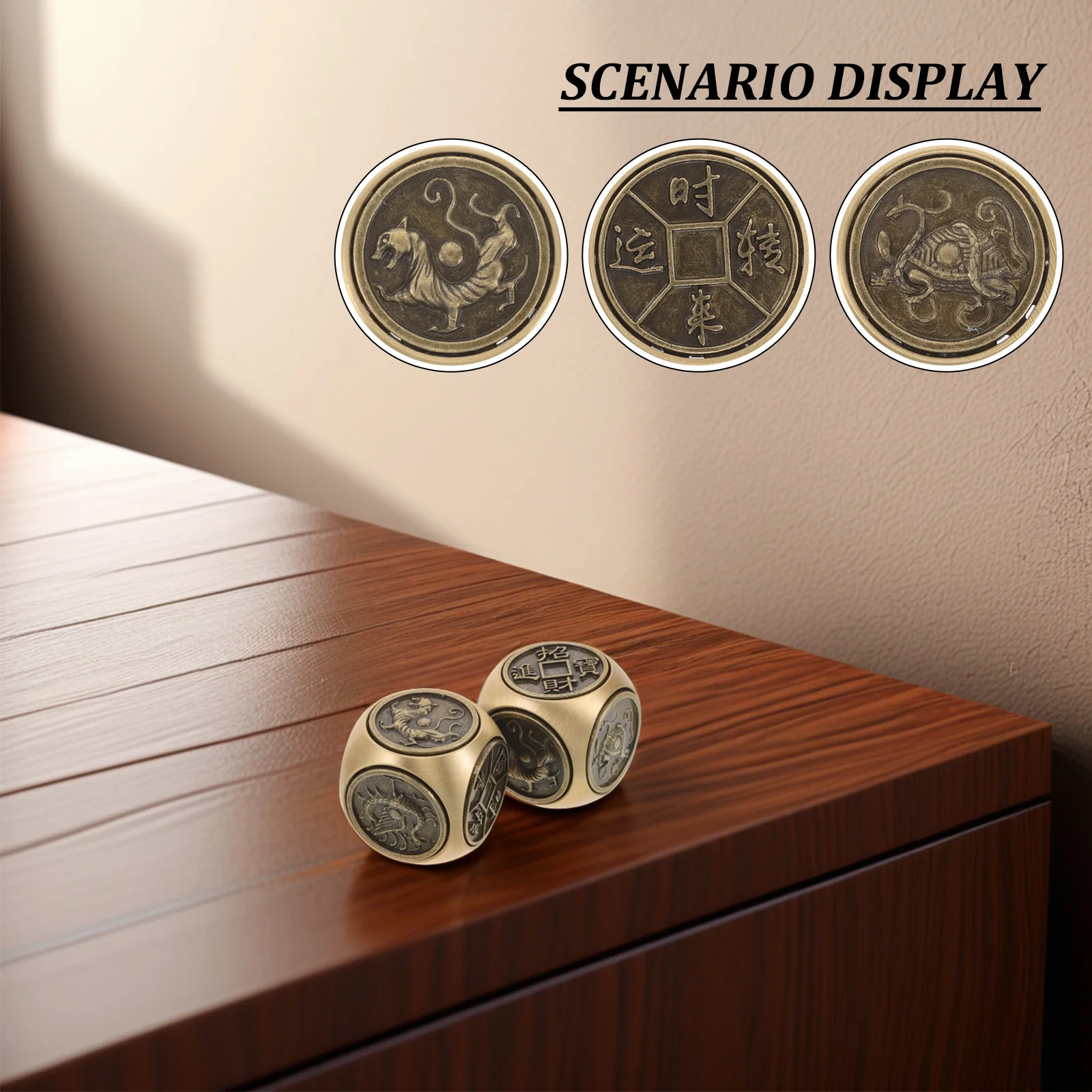 2 قطعة النحاس ستة الوجهين المعادن كرة اليد الدورية خمر الاسترخاء تدليك مكتب أداة دور اللعب أداة مكتب باردة للمكتب