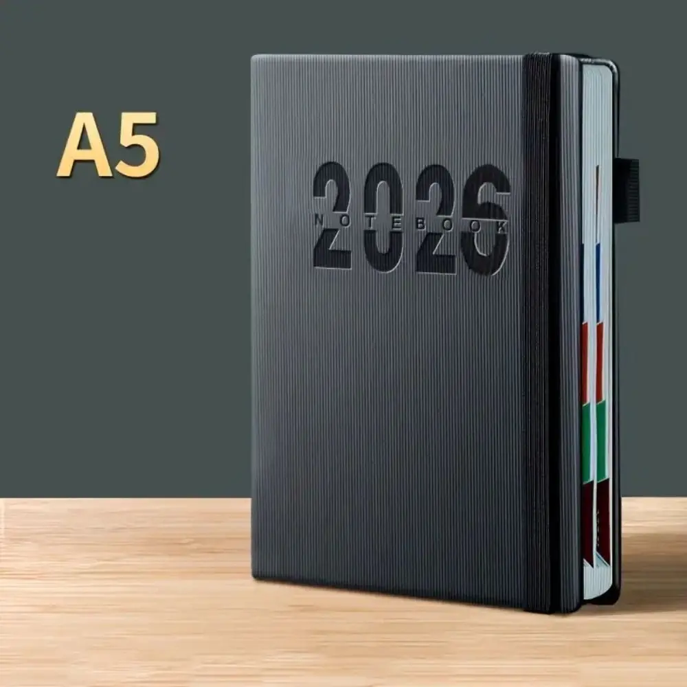 Inglese 2026 Agenda Planner Blocco note Resistente all'usura 12 mesi 365 giorni Efficienza Notebook Segnalibro Carta spessa
