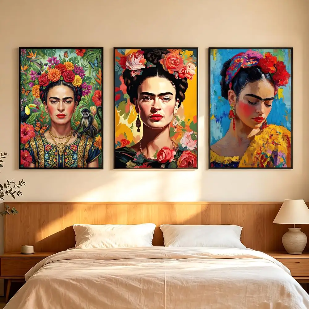 artist Frida Kahlo Poster Poster HD Printing Comfortable and Fresh Style Wall Art Home Decor Living Room Cafe Gift