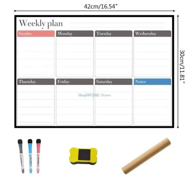 Y3NC Weekly Planner Boadboard Fridge Magnet Mensaje diario Notas